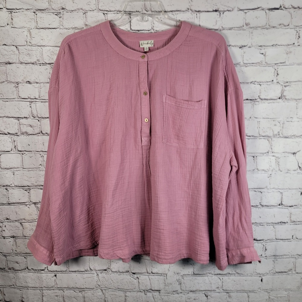 Wonderly Woman's Blouse Purple Plus Size 4X Boho, Peasant, Casual‎